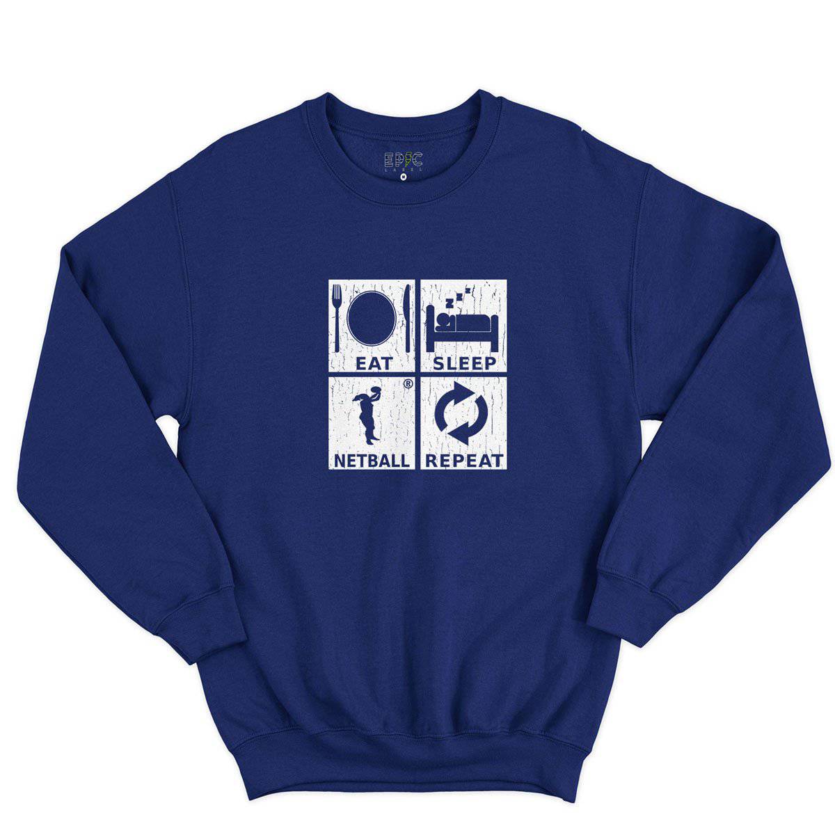 Epic Label Sweatshirt Eat Sleep Netball Repeat Sweat-shirt Pour Homme