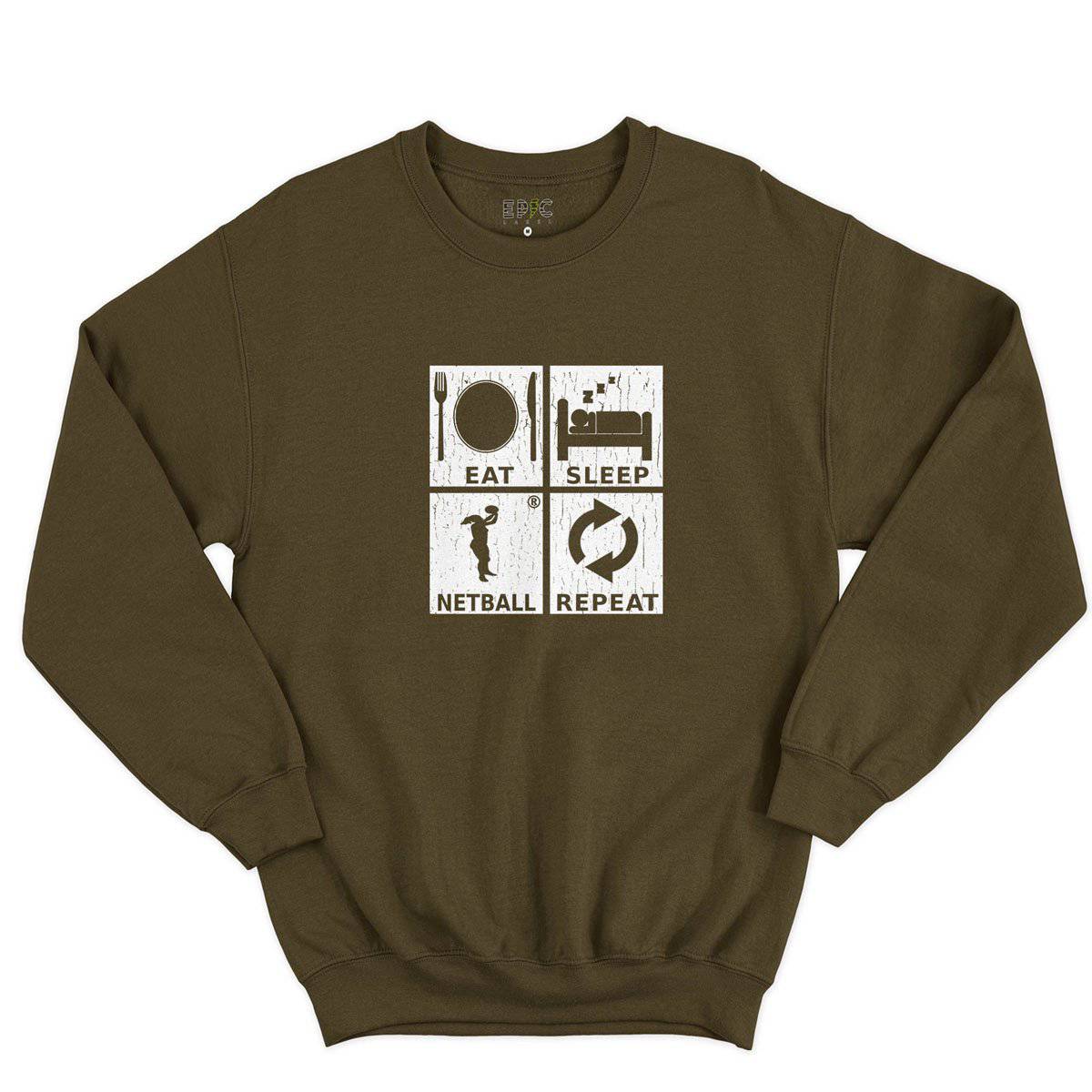 Epic Label Sweatshirt Eat Sleep Netball Repeat Sweat-shirt Pour Homme