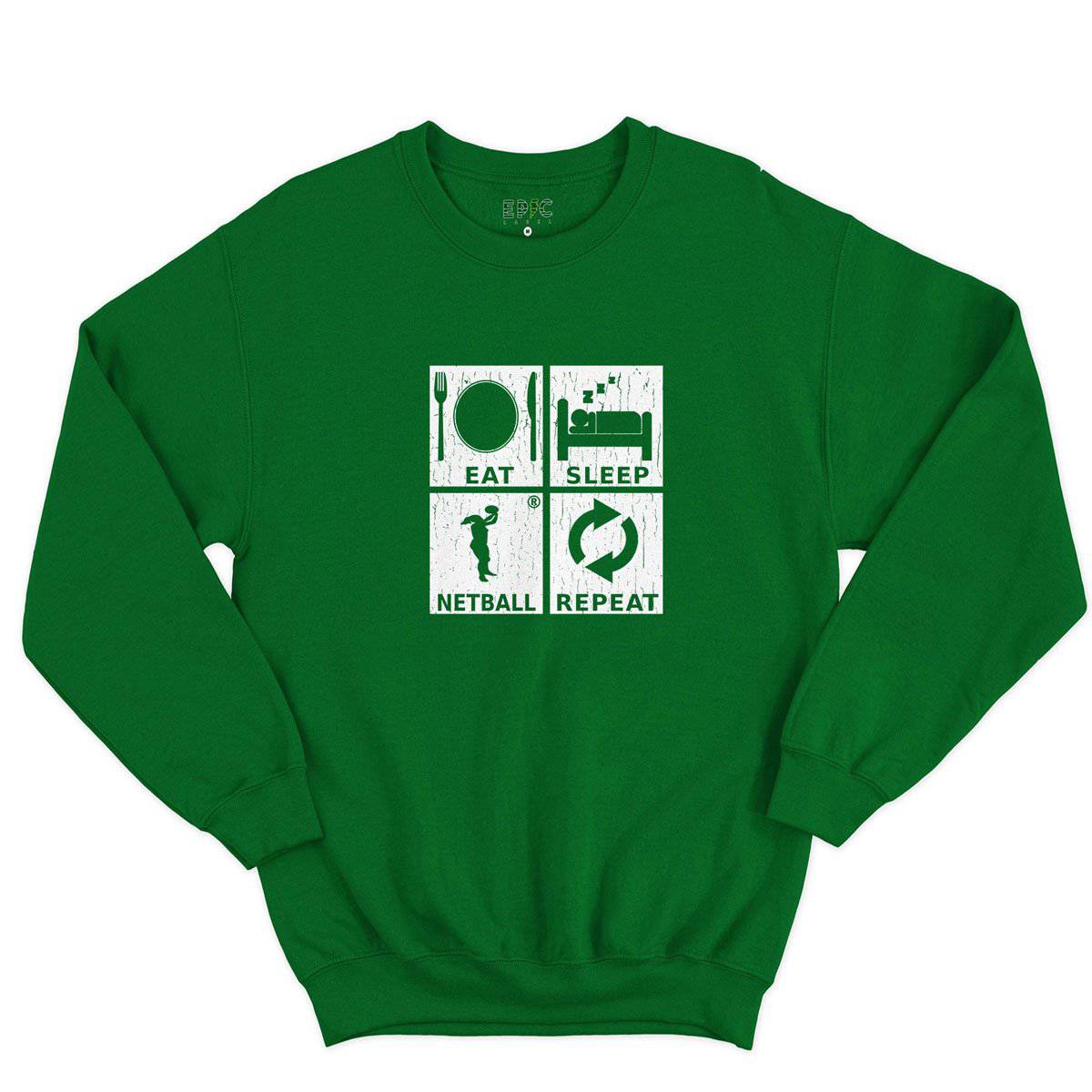 Epic Label Sweatshirt Eat Sleep Netball Repeat Sweat-shirt Pour Homme