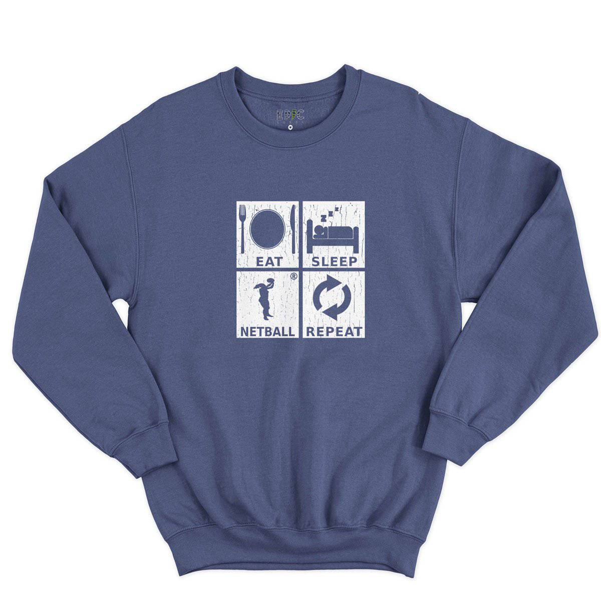 Epic Label Sweatshirt Eat Sleep Netball Repeat Sweat-shirt Pour Homme