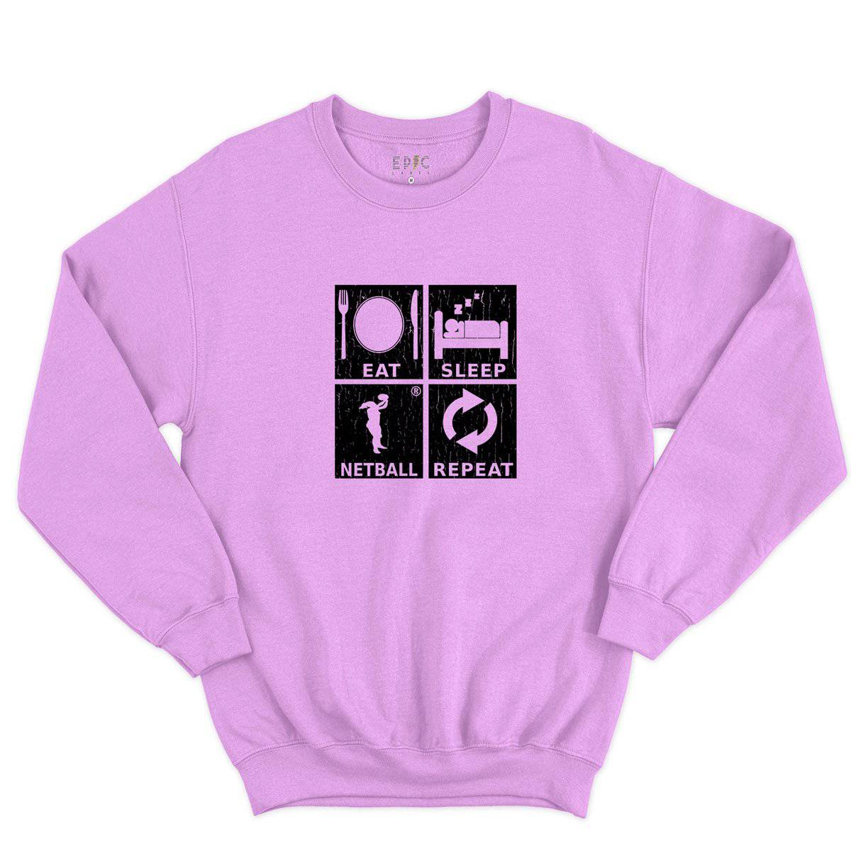 Epic Label Sweatshirt Eat Sleep Netball Repeat Sweat-shirt Pour Homme