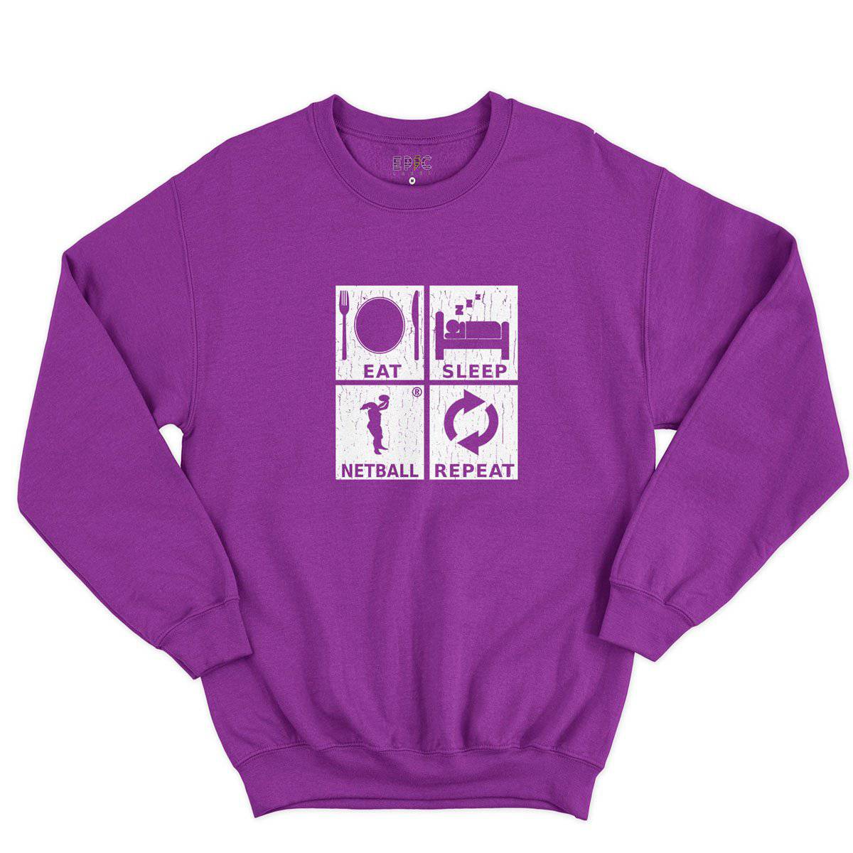 Epic Label Sweatshirt Eat Sleep Netball Repeat Sweat-shirt Pour Homme