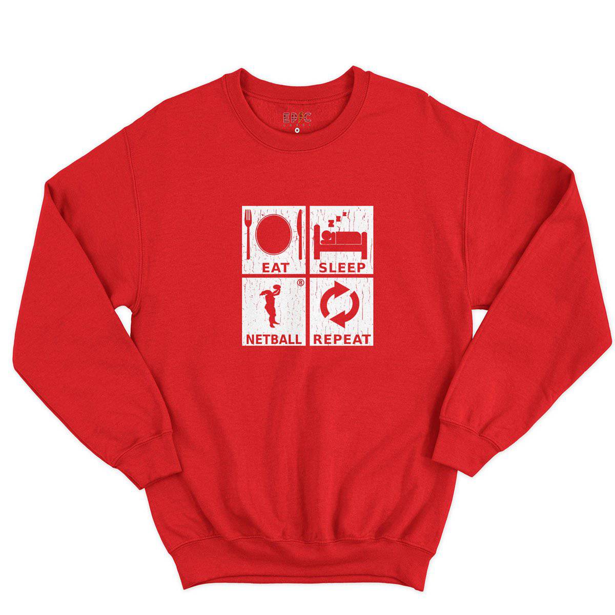 Epic Label Sweatshirt Eat Sleep Netball Repeat Sweat-shirt Pour Homme