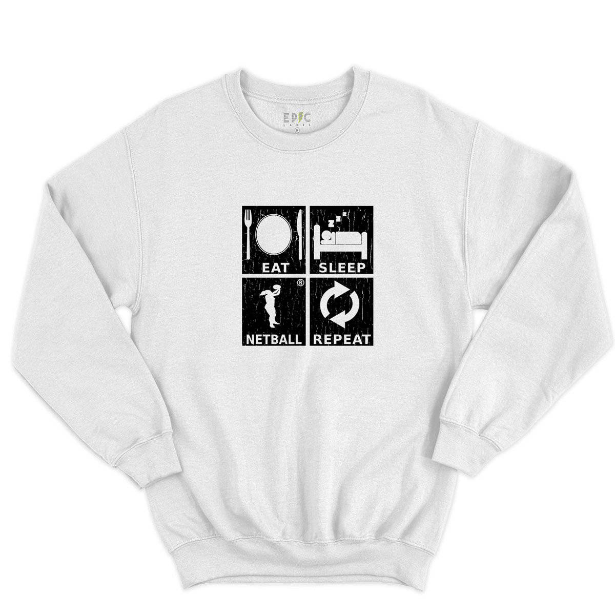 Epic Label Sweatshirt Eat Sleep Netball Repeat Sweat-shirt Pour Homme