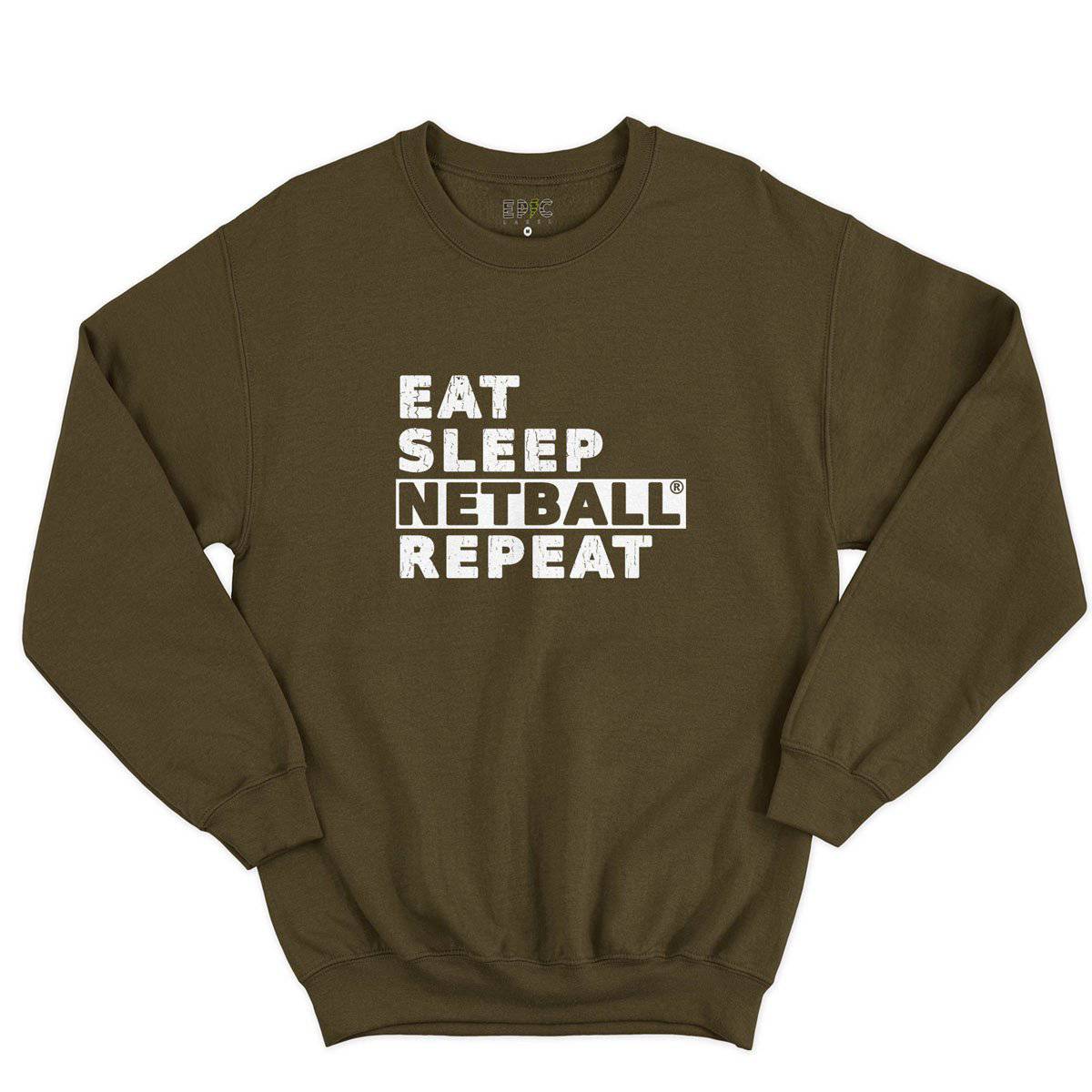 Epic Label Sweatshirt Eat Sleep Netball Repeat Sweat-shirt Pour Homme