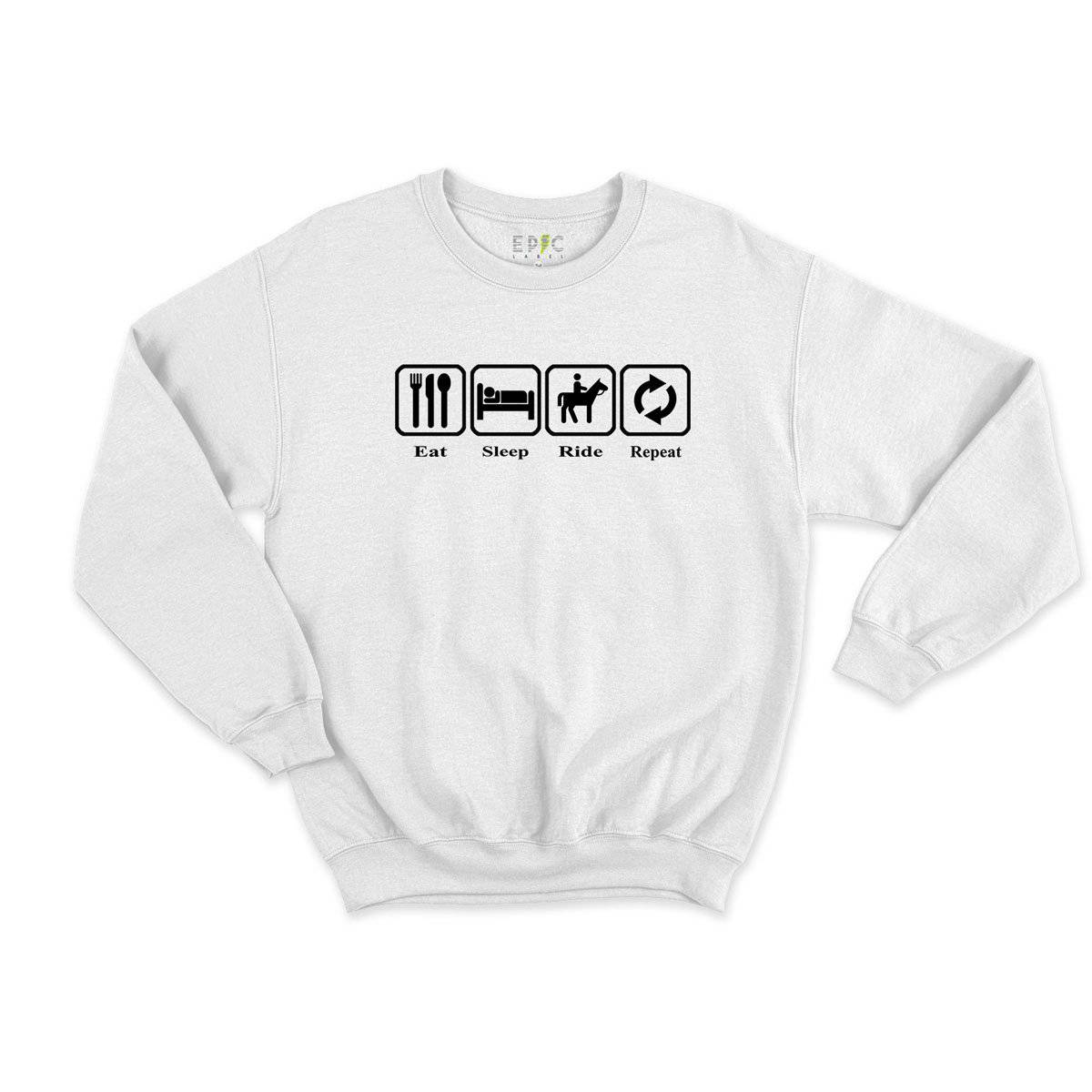 Epic Label Sweatshirt Eat Sleep Ride Repeat Sweat Enfant