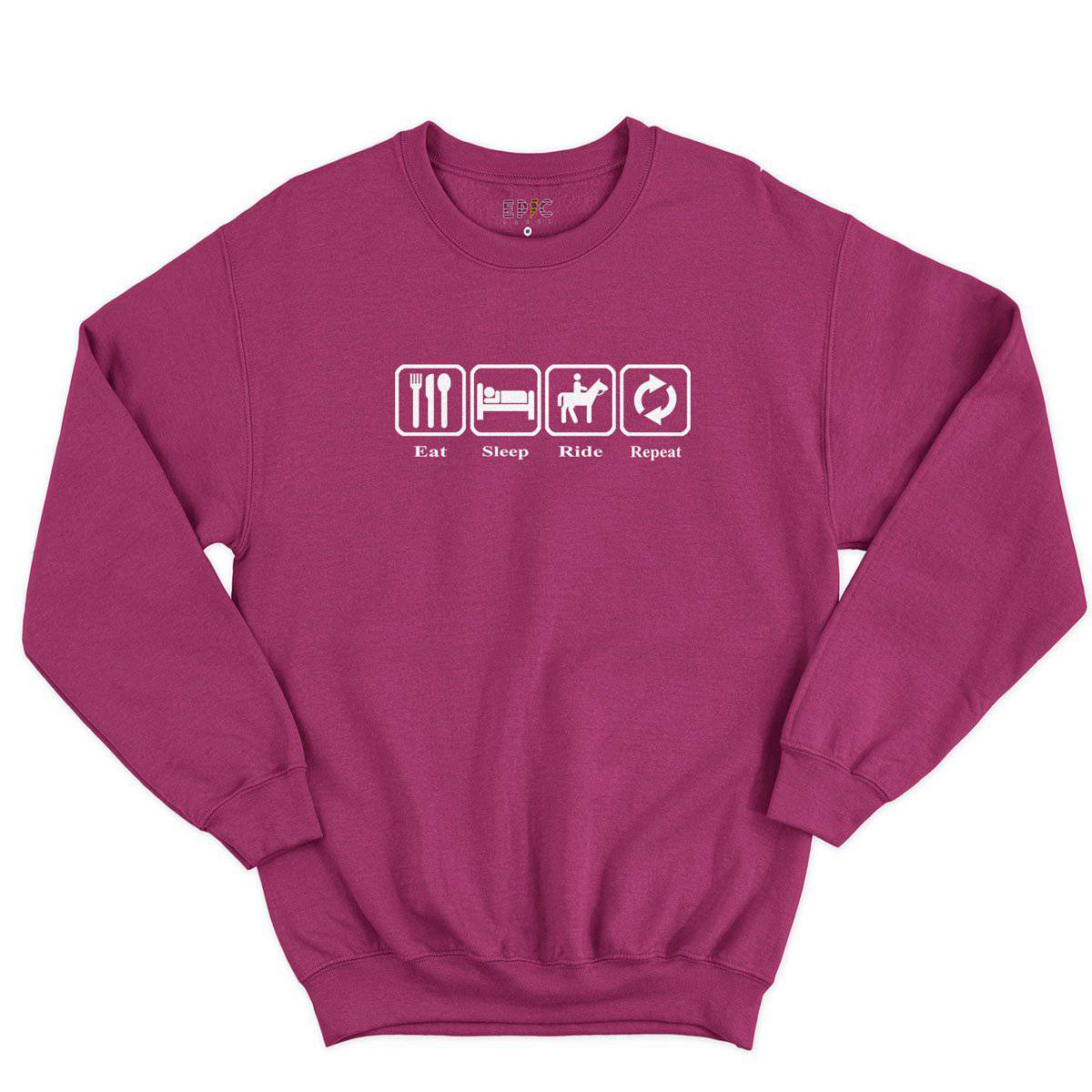 Epic Label Sweatshirt Eat Sleep Ride Repeat Sweat-shirt Pour Homme
