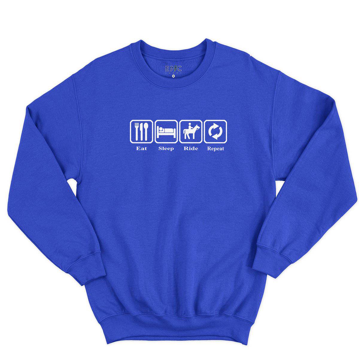 Epic Label Sweatshirt Eat Sleep Ride Repeat Sweat-shirt Pour Homme
