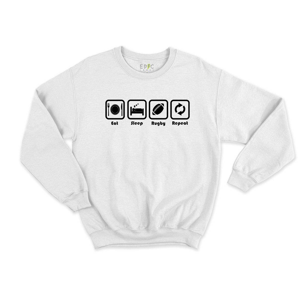 Epic Label Sweatshirt Eat Sleep Rugby Repeat Sweat Enfant