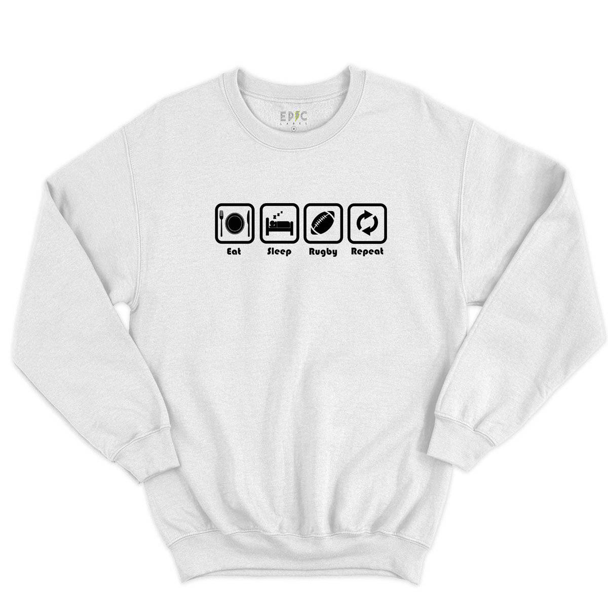 Epic Label Sweatshirt Eat Sleep Rugby Repeat Sweat-shirt Pour Homme