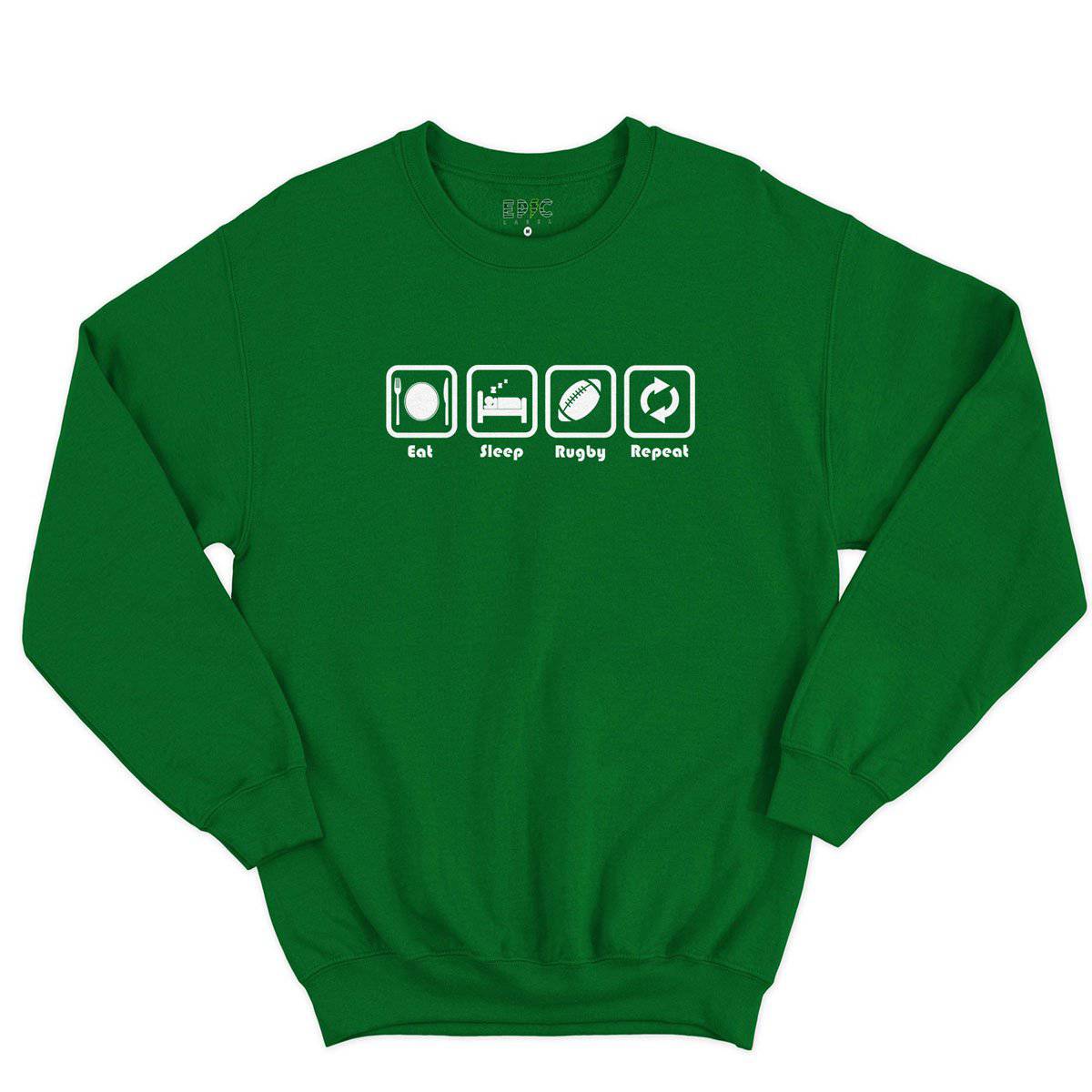 Epic Label Sweatshirt Eat Sleep Rugby Repeat Sweat-shirt Pour Homme