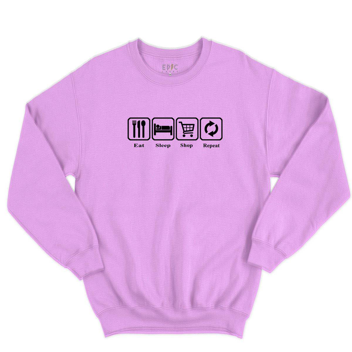 Epic Label Sweatshirt Eat Sleep Shop Repeat Sweat-shirt Pour Homme
