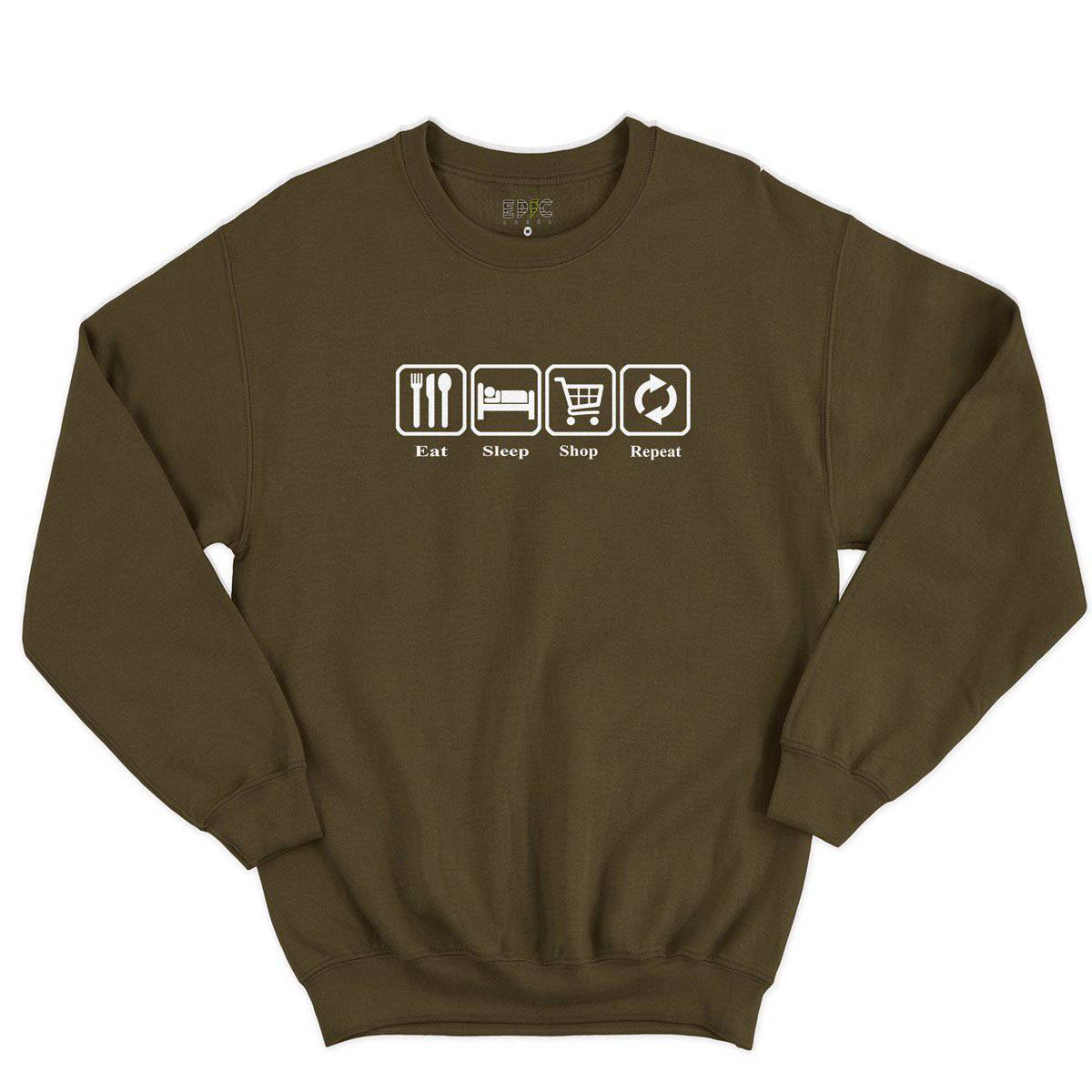 Epic Label Sweatshirt Eat Sleep Shop Repeat Sweat-shirt Pour Homme