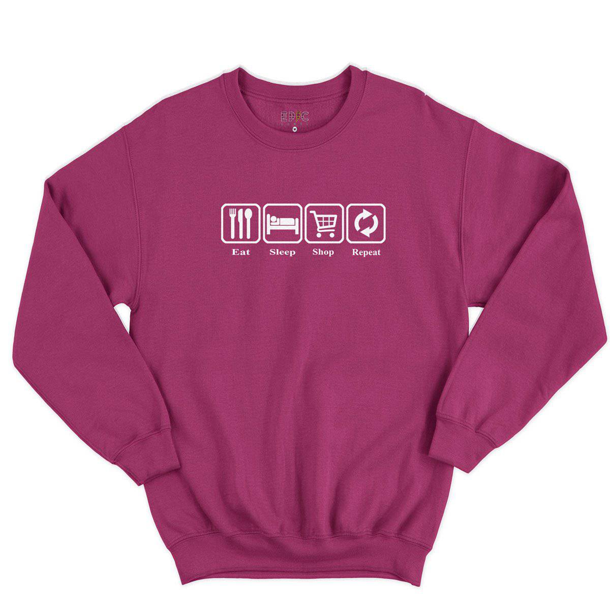 Epic Label Sweatshirt Eat Sleep Shop Repeat Sweat-shirt Pour Homme