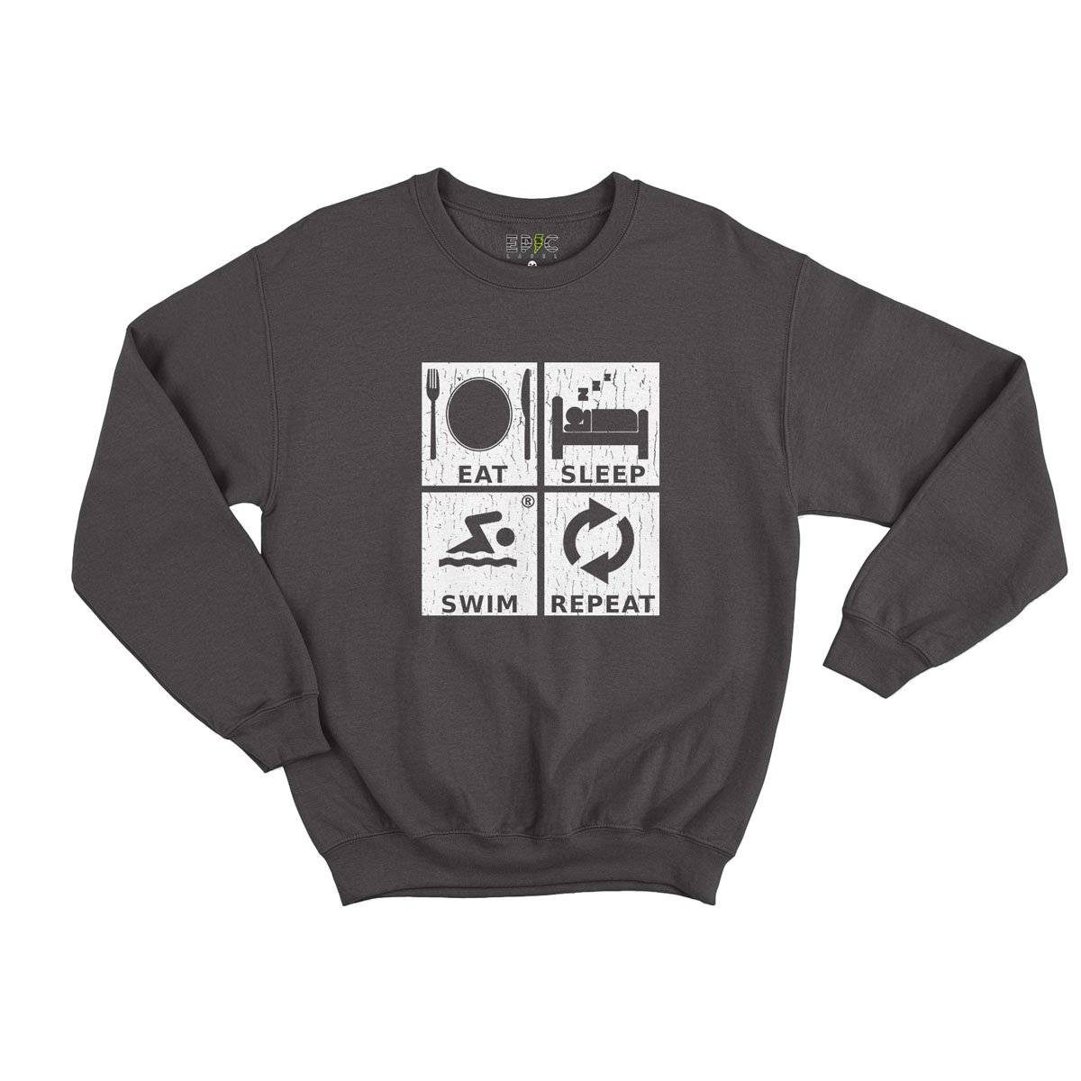 Epic Label Sweatshirt Eat Sleep Swim Repeat Sweat Enfant