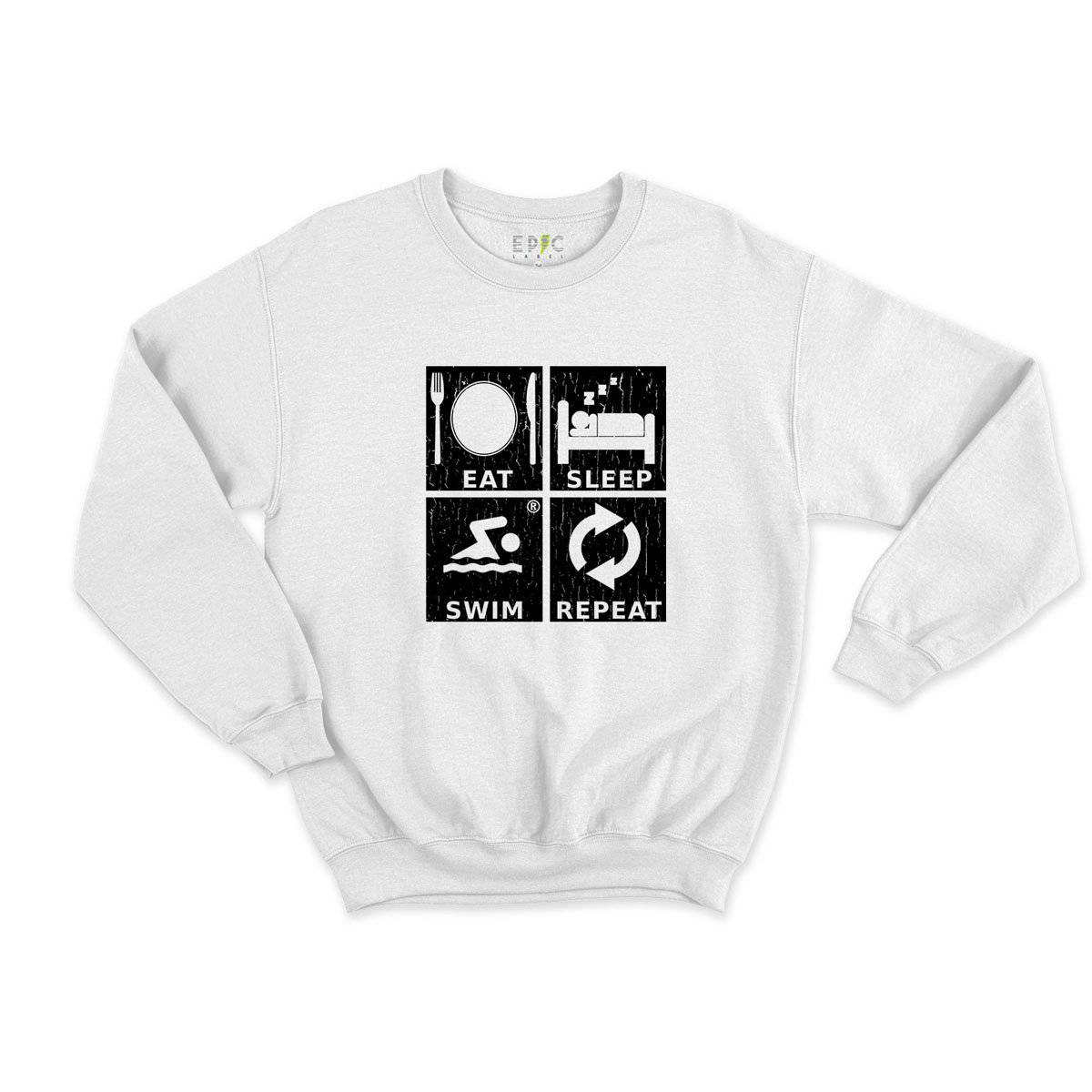 Epic Label Sweatshirt Eat Sleep Swim Repeat Sweat Enfant
