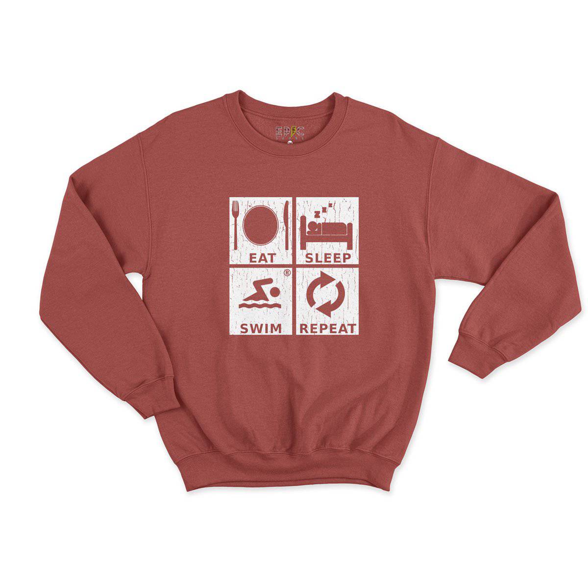 Epic Label Sweatshirt Eat Sleep Swim Repeat Sweat Enfant