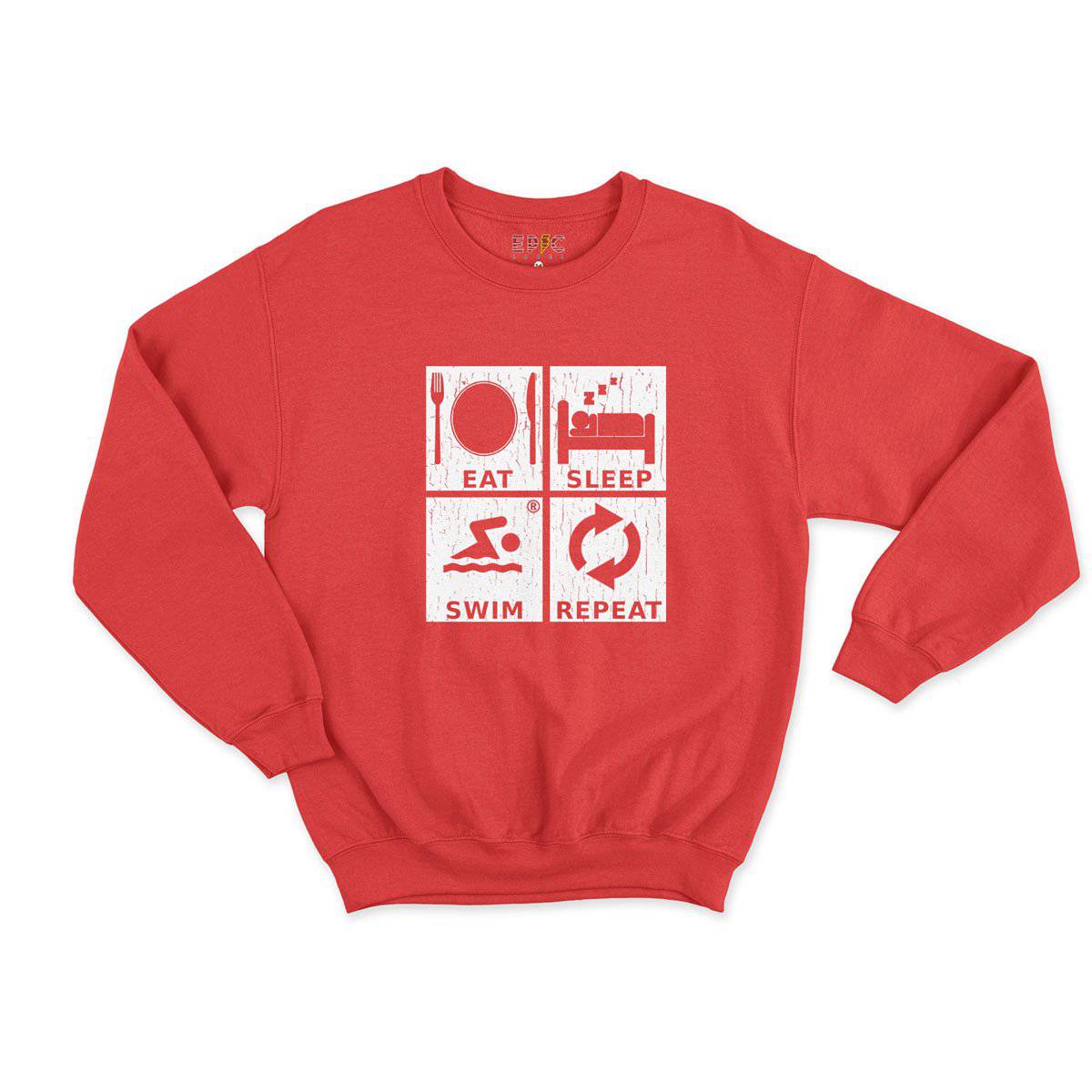 Epic Label Sweatshirt Eat Sleep Swim Repeat Sweat Enfant