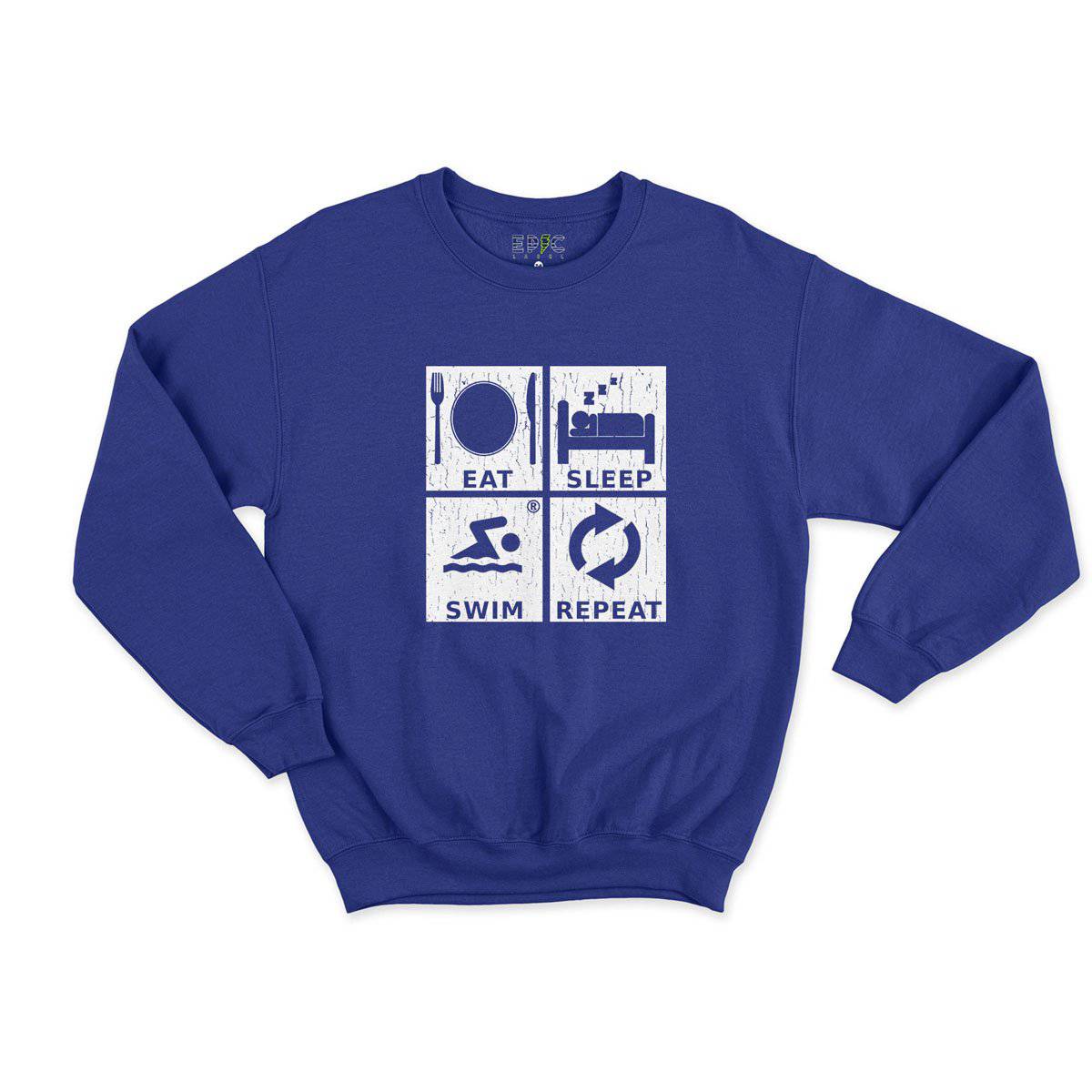 Epic Label Sweatshirt Eat Sleep Swim Repeat Sweat Enfant