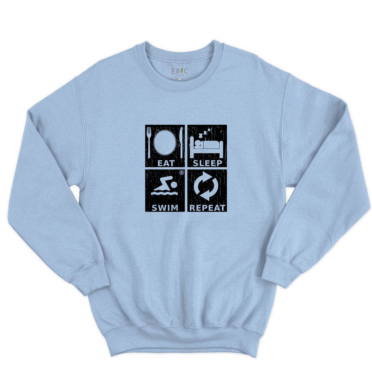 Epic Label Sweatshirt Eat Sleep Swim Repeat Sweat-shirt Pour Homme