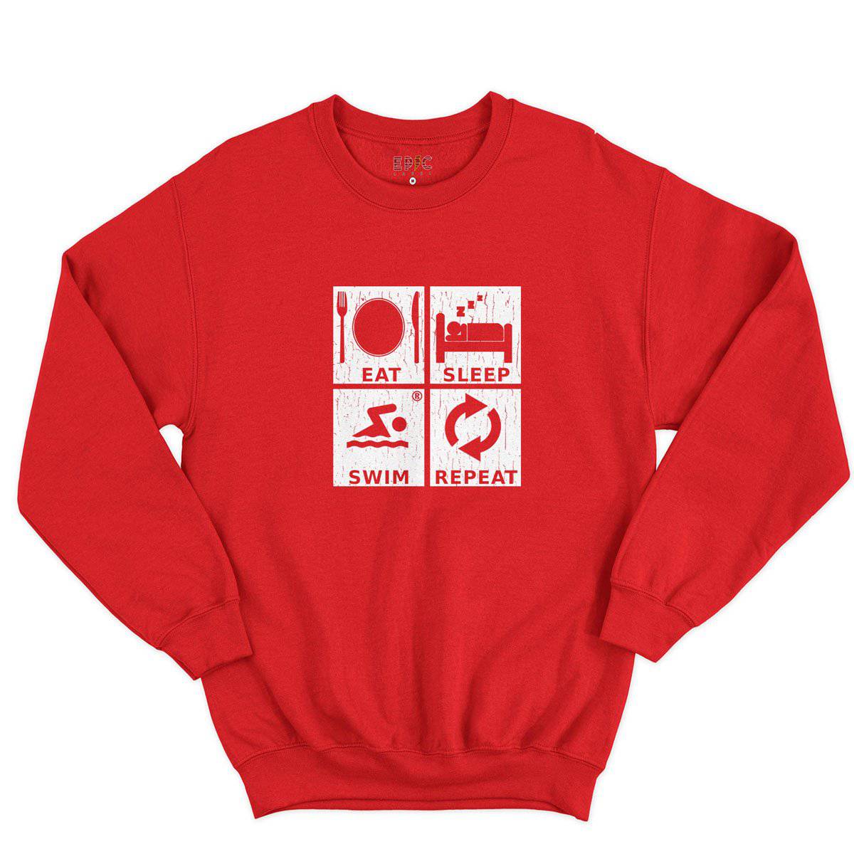 Epic Label Sweatshirt Eat Sleep Swim Repeat Sweat-shirt Pour Homme