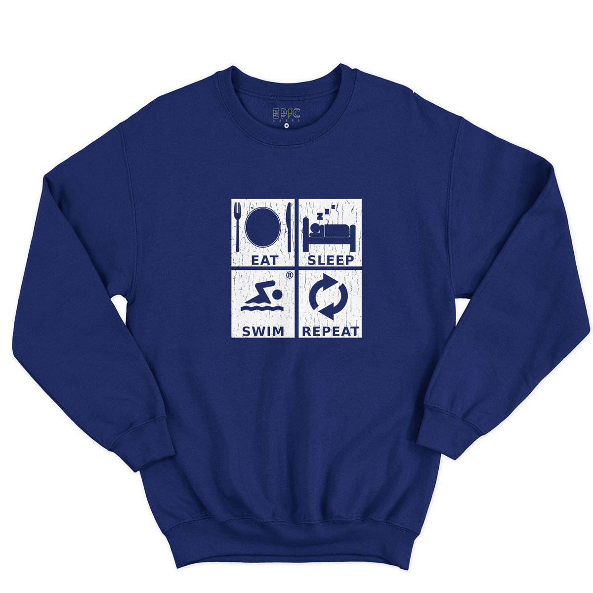 Epic Label Sweatshirt Eat Sleep Swim Repeat Sweat-shirt Pour Homme