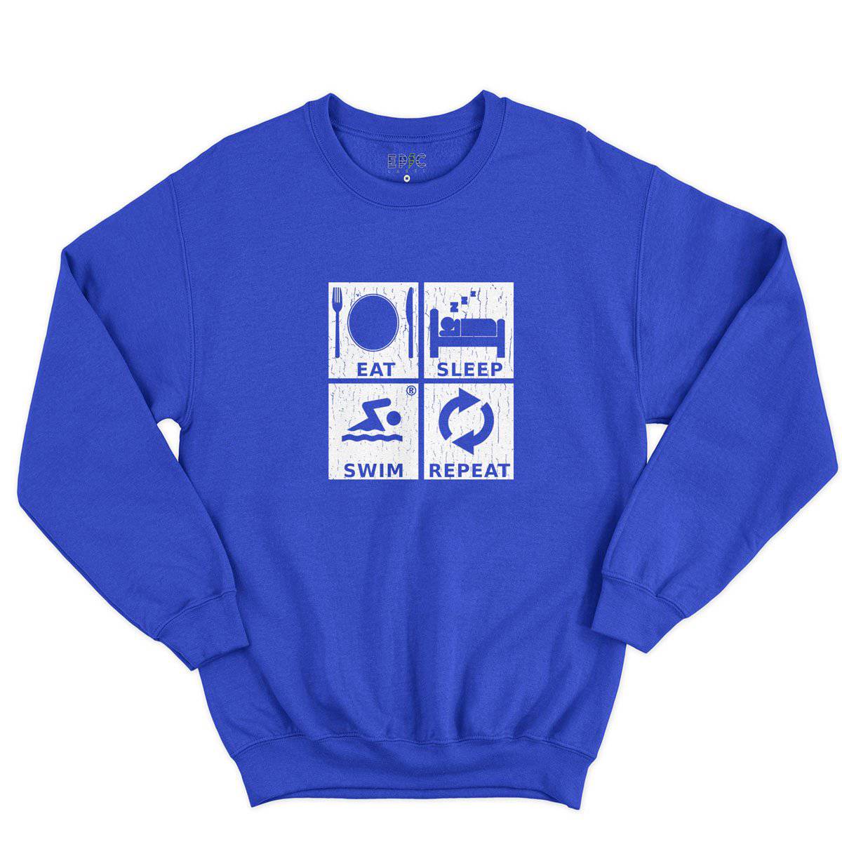 Epic Label Sweatshirt Eat Sleep Swim Repeat Sweat-shirt Pour Homme