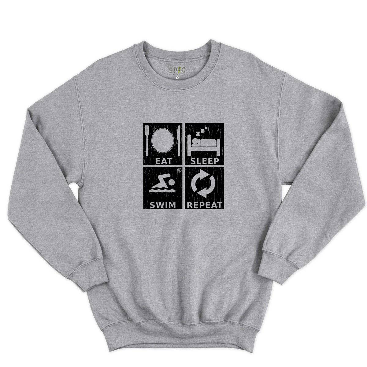 Epic Label Sweatshirt Eat Sleep Swim Repeat Sweat-shirt Pour Homme