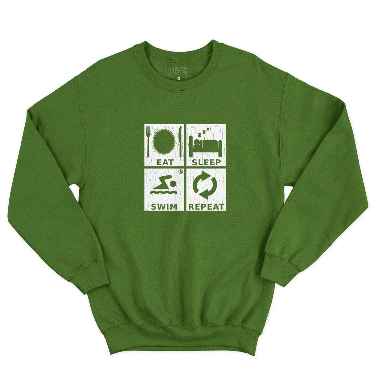 Epic Label Sweatshirt Eat Sleep Swim Repeat Sweat-shirt Pour Homme
