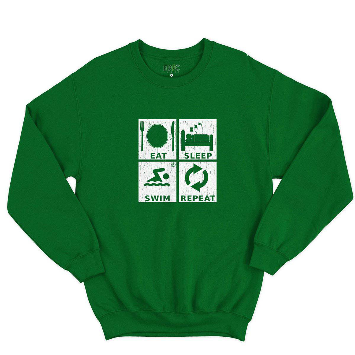 Epic Label Sweatshirt Eat Sleep Swim Repeat Sweat-shirt Pour Homme