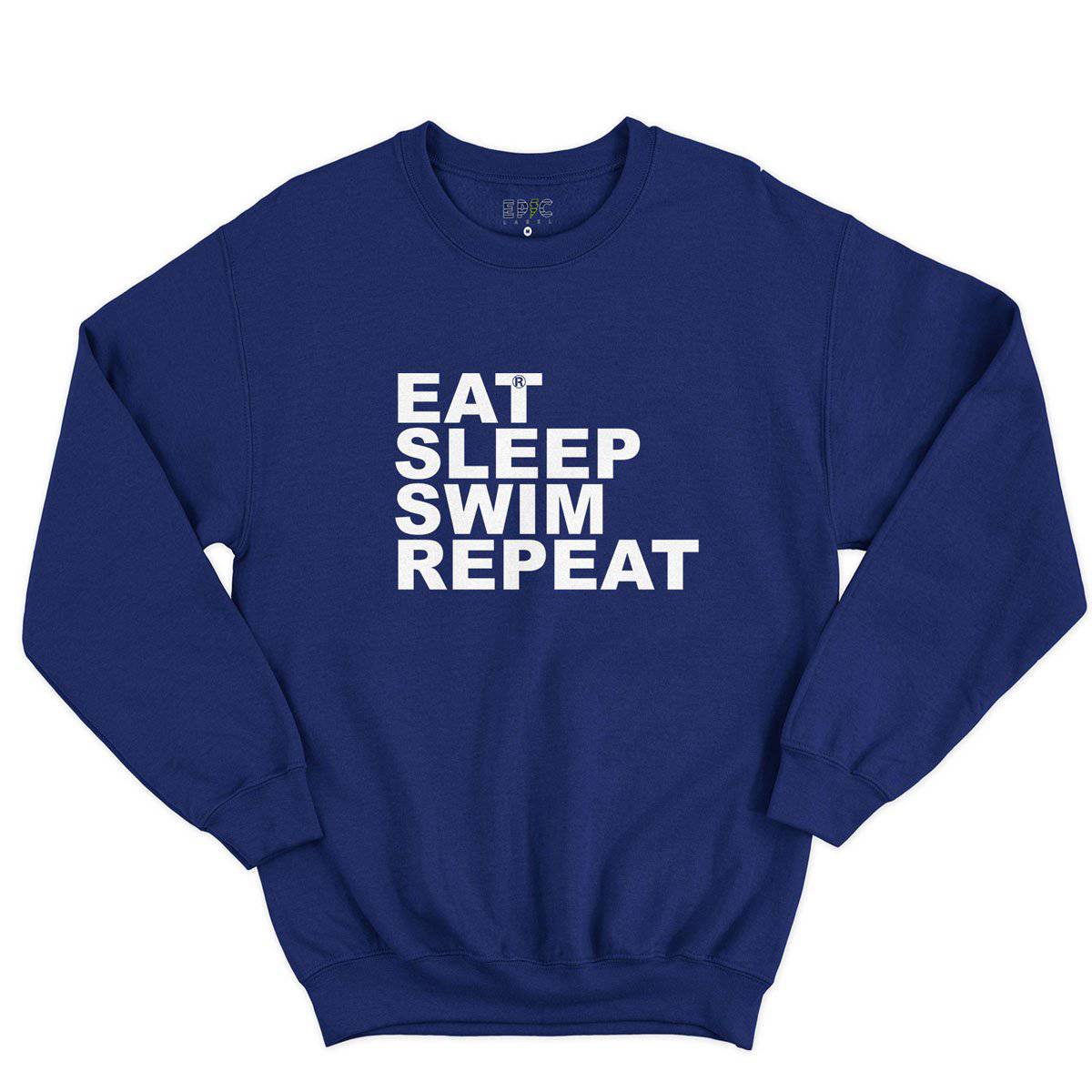 Epic Label Sweatshirt Eat Sleep Swim Repeat Sweat-shirt Pour Homme