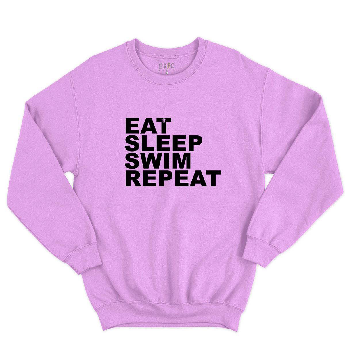 Epic Label Sweatshirt Eat Sleep Swim Repeat Sweat-shirt Pour Homme