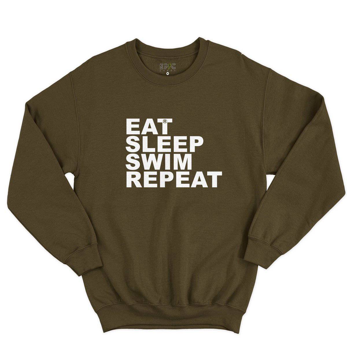 Epic Label Sweatshirt Eat Sleep Swim Repeat Sweat-shirt Pour Homme