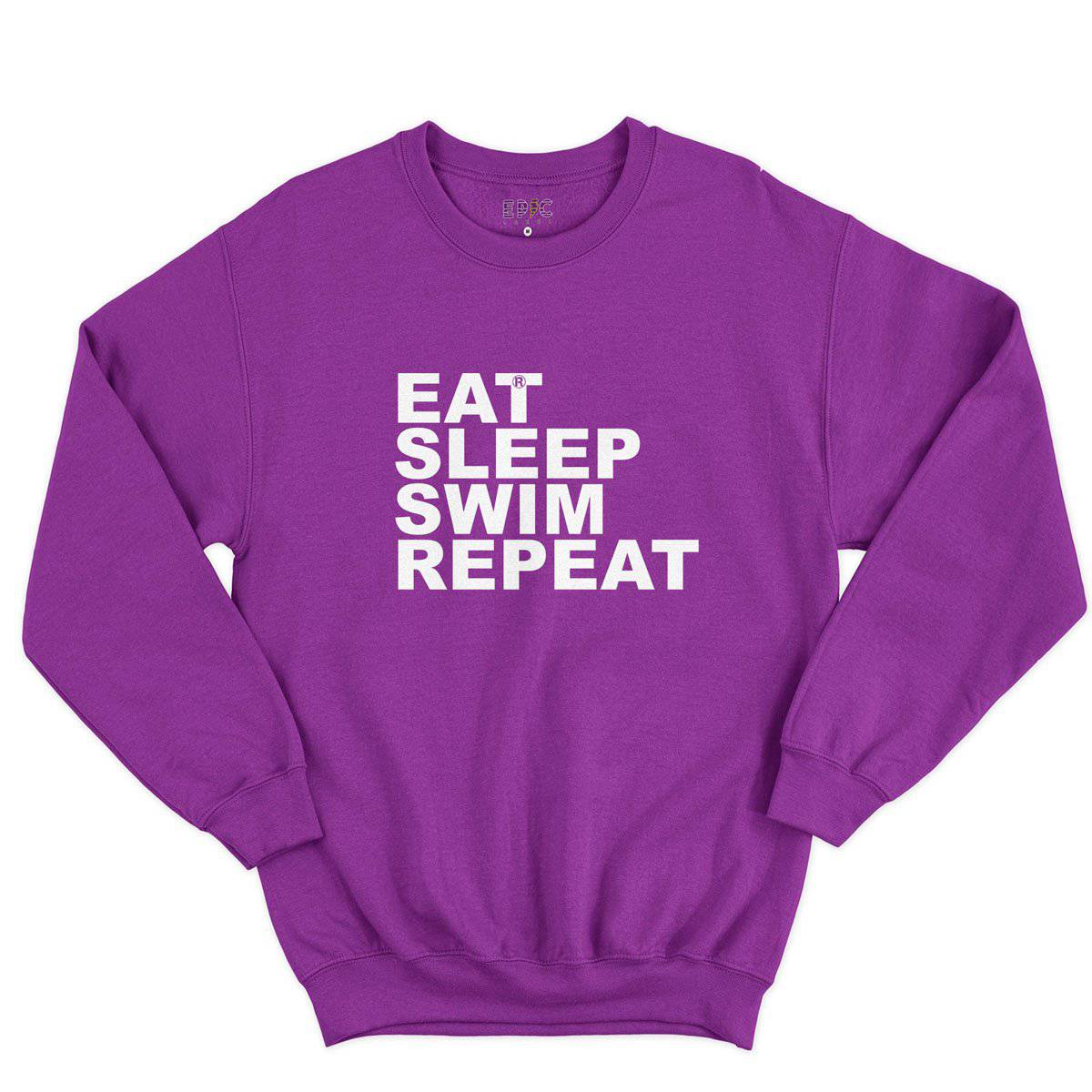 Epic Label Sweatshirt Eat Sleep Swim Repeat Sweat-shirt Pour Homme