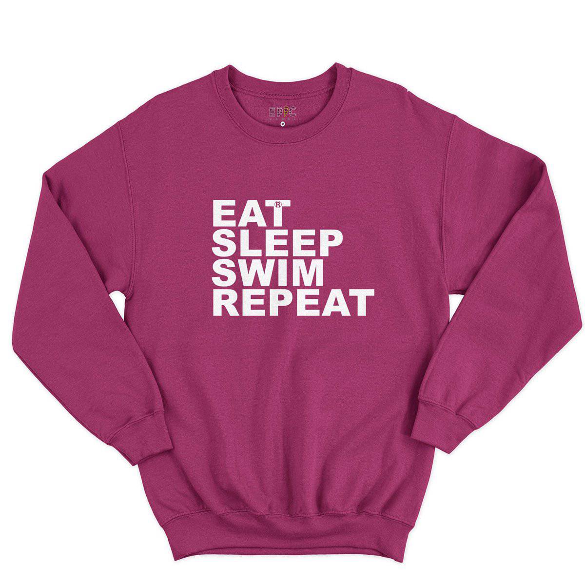 Epic Label Sweatshirt Eat Sleep Swim Repeat Sweat-shirt Pour Homme