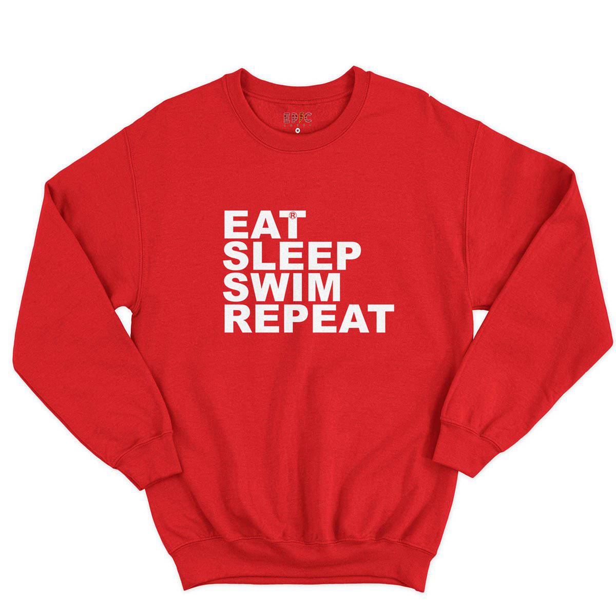 Epic Label Sweatshirt Eat Sleep Swim Repeat Sweat-shirt Pour Homme