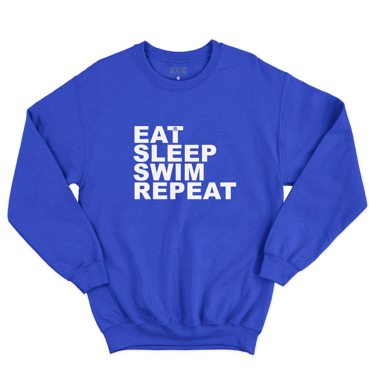 Epic Label Sweatshirt Eat Sleep Swim Repeat Sweat-shirt Pour Homme