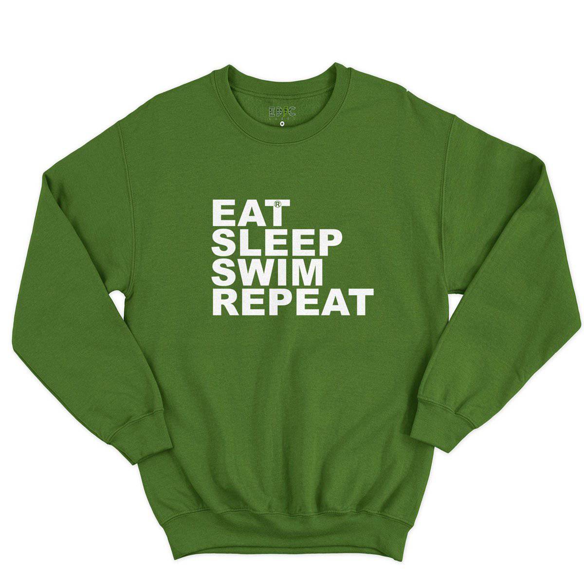 Epic Label Sweatshirt Eat Sleep Swim Repeat Sweat-shirt Pour Homme