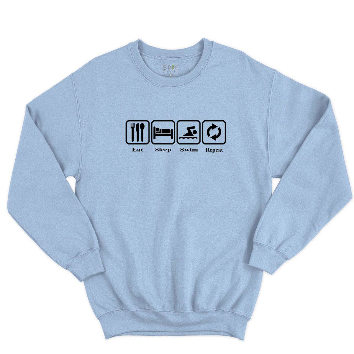 Epic Label Sweatshirt Eat Sleep Swim Repeat Sweat-shirt Pour Homme