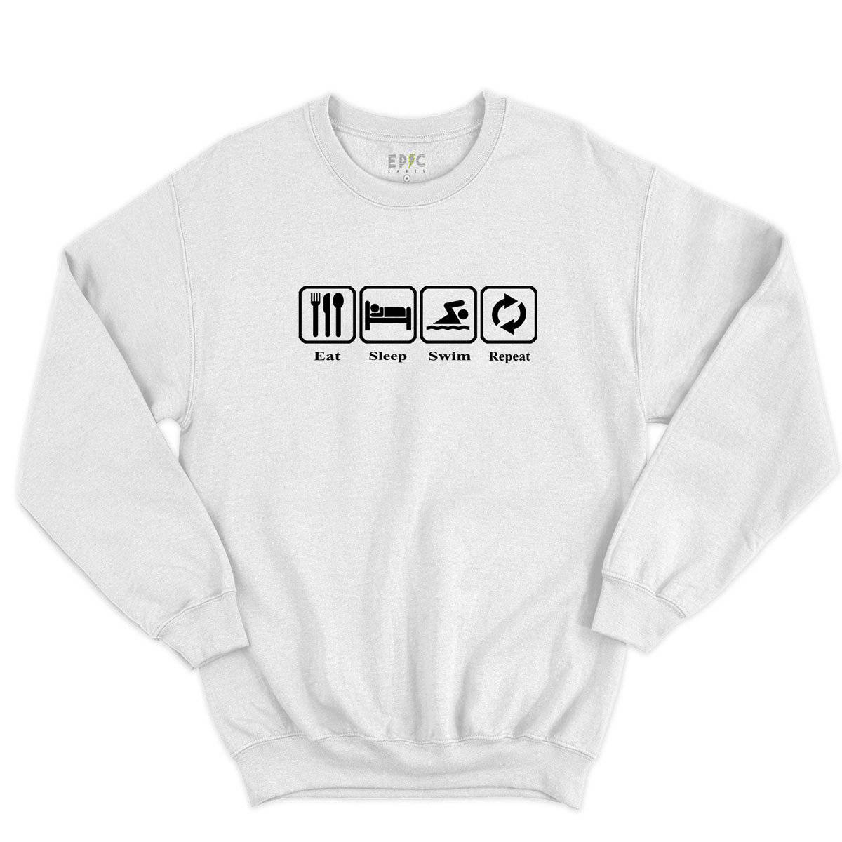 Epic Label Sweatshirt Eat Sleep Swim Repeat Sweat-shirt Pour Homme