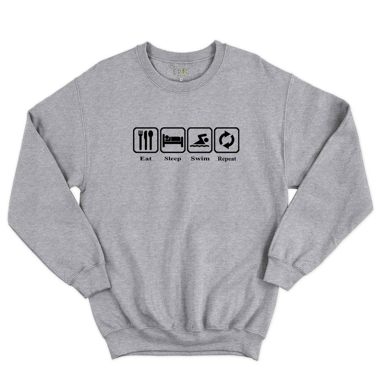 Epic Label Sweatshirt Eat Sleep Swim Repeat Sweat-shirt Pour Homme