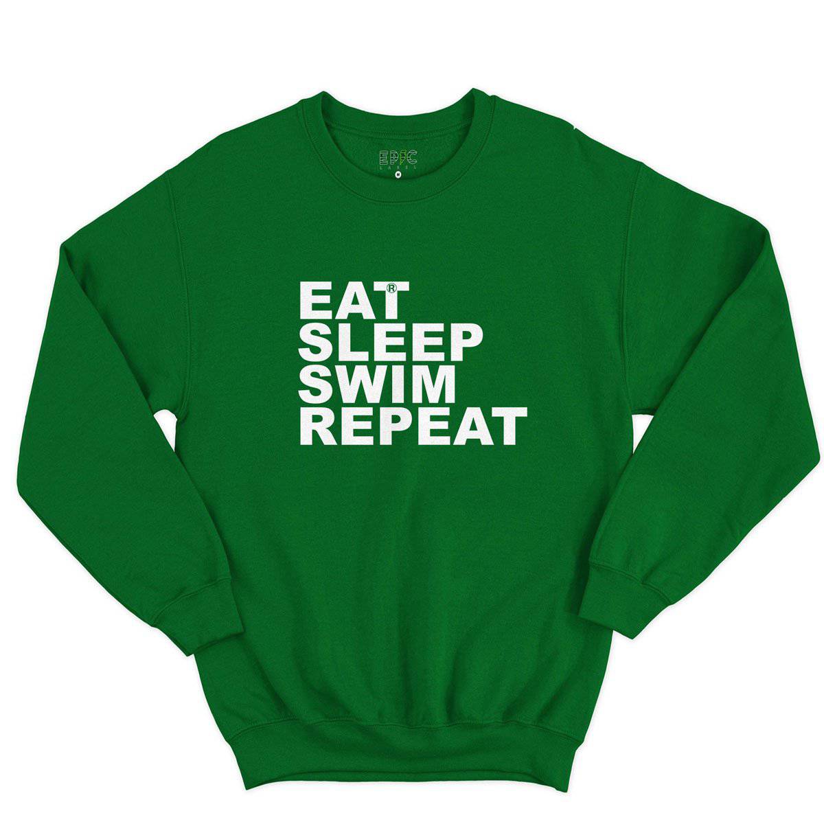 Epic Label Sweatshirt Eat Sleep Swim Repeat Sweat-shirt Pour Homme