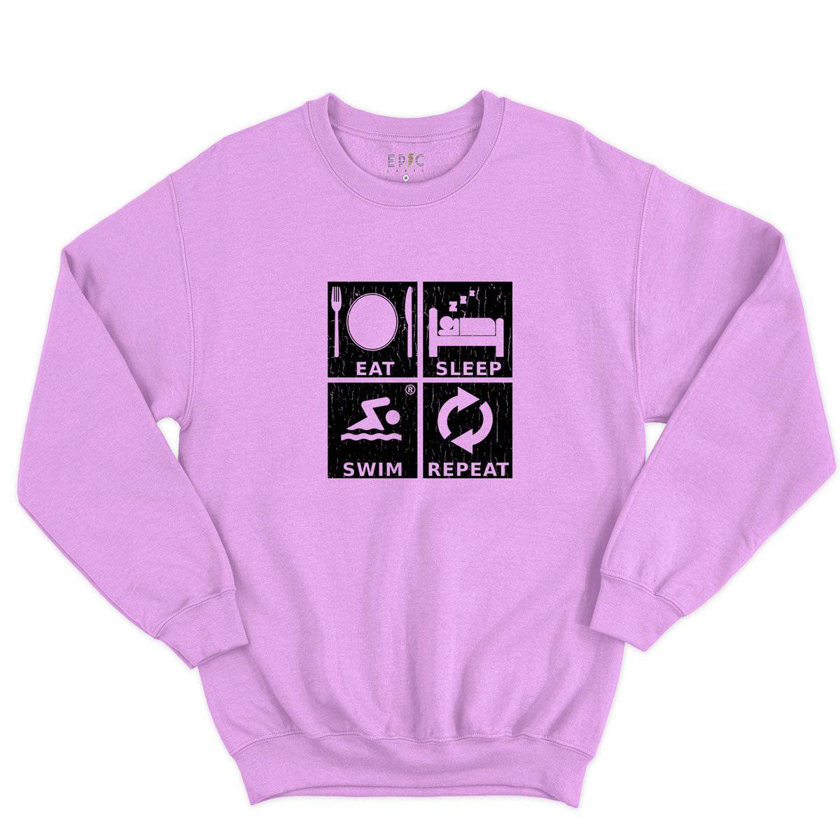 Epic Label Sweatshirt Eat Sleep Swim Repeat Sweat-shirt Pour Homme