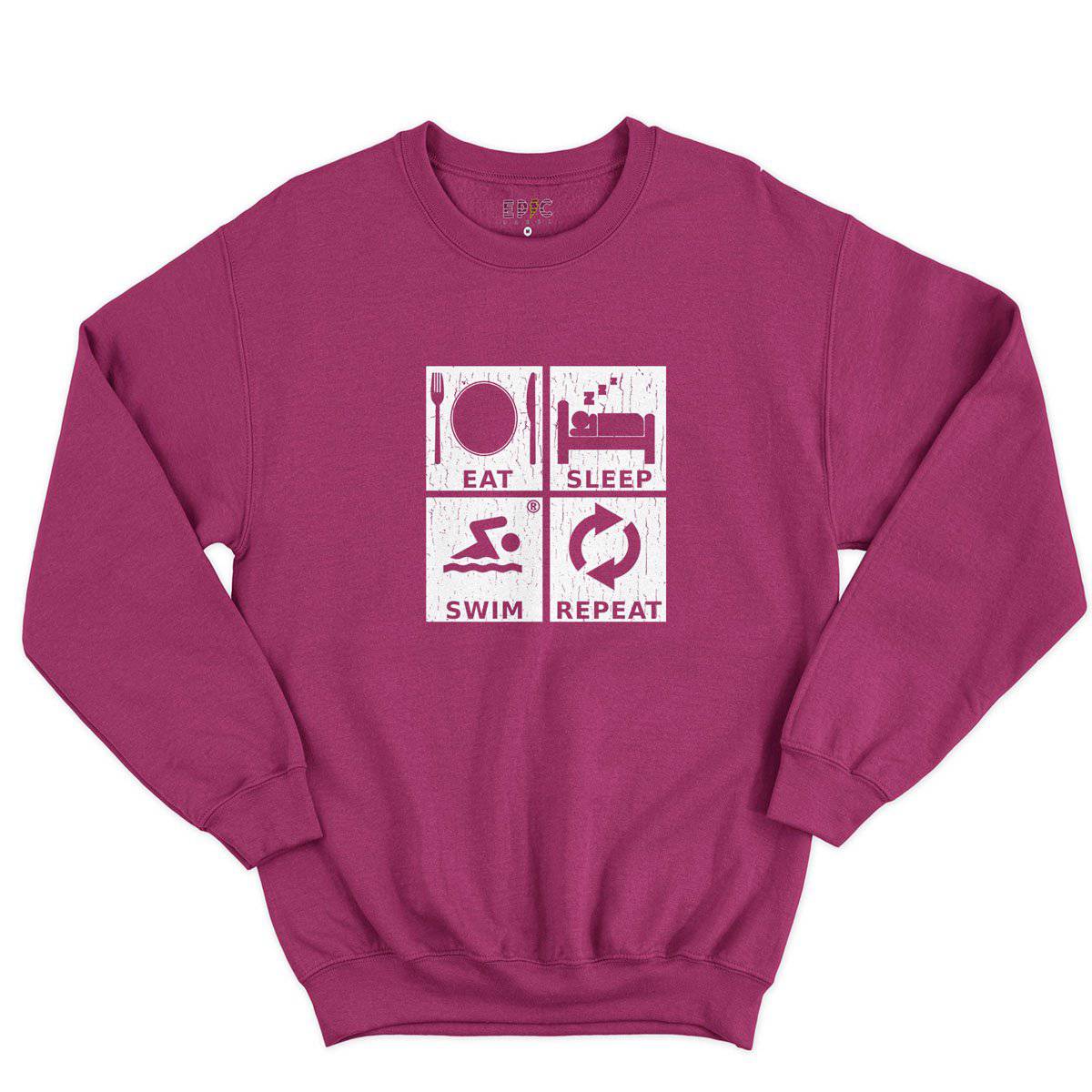 Epic Label Sweatshirt Eat Sleep Swim Repeat Sweat-shirt Pour Homme