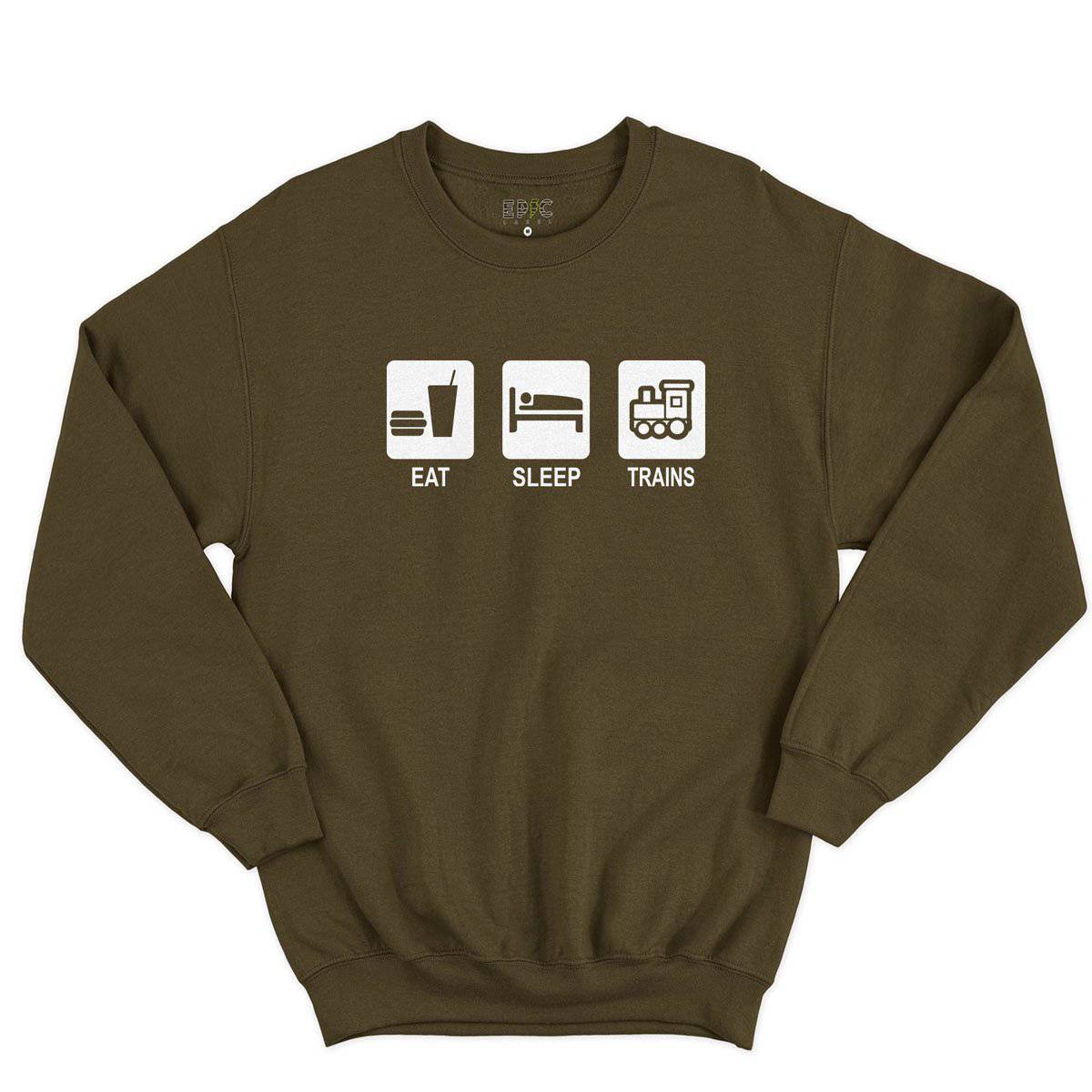 Epic Label Sweatshirt Eat Sleep Trains Sweat-shirt Pour Homme