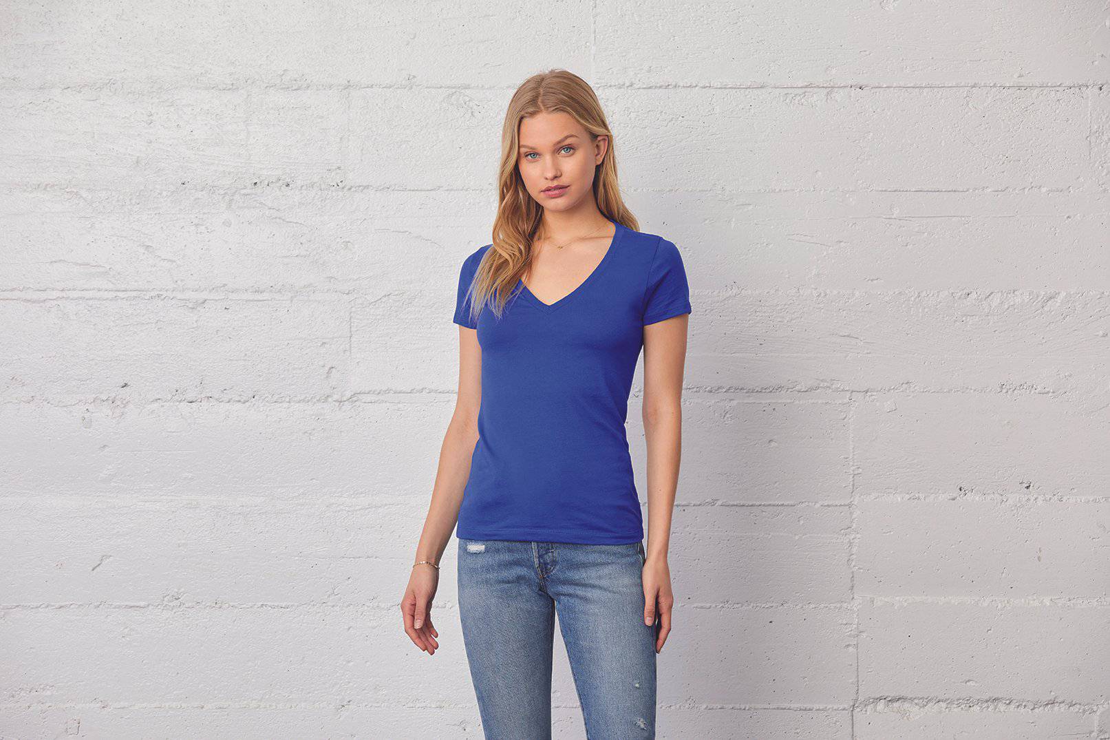 Epic Label T-shirts Bella 6035 T-Shirt En Jersey À Manches Courtes Et Col En V Profond Pour Femme