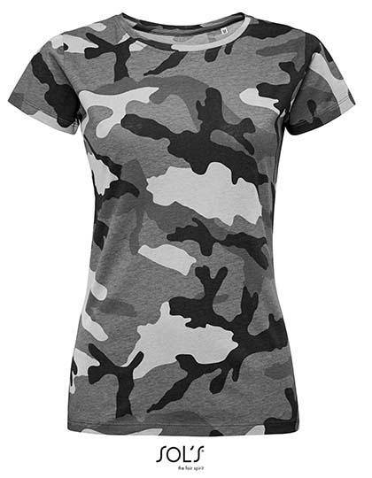 Epic Label T-shirts Lot de 3 T shirts Vierge SOL´S 01187 Women`s Camo T-Shirt
