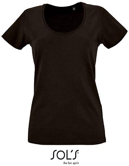 Epic Label T-shirts Lot de 3 T shirts Vierge SOL´S 02079 Women`s Low-Cut Round Neck T-Shirt Metropolitan