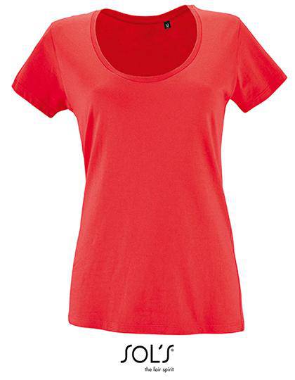Epic Label T-shirts Lot de 3 T shirts Vierge SOL´S 02079 Women`s Low-Cut Round Neck T-Shirt Metropolitan