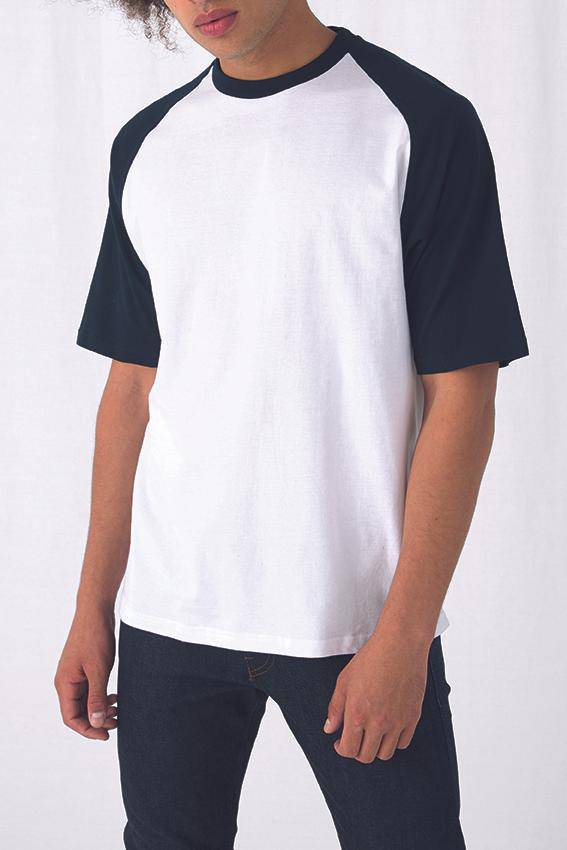 Epic Label T-shirts Lot de 5 B&C TU020 T-Shirt Base-Ball Pour Homme